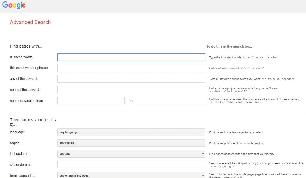 Google Advanced Search