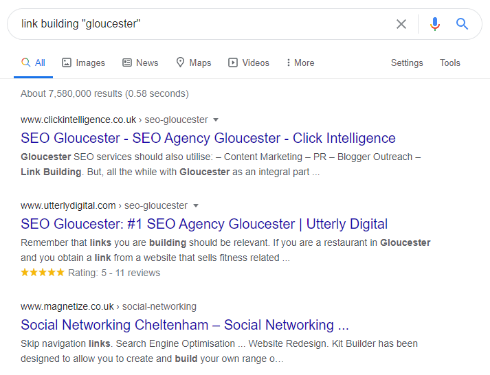 screenshot of click intelligence in SERPs