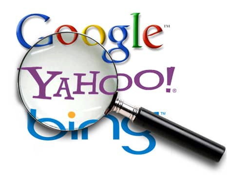 Paid search graphic of Yahoo, Google and Bing