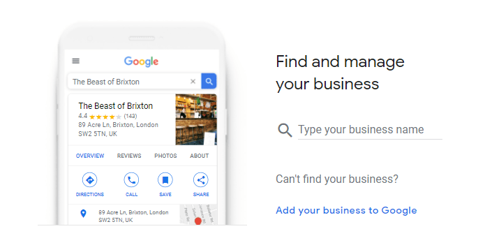 gmb - set up location