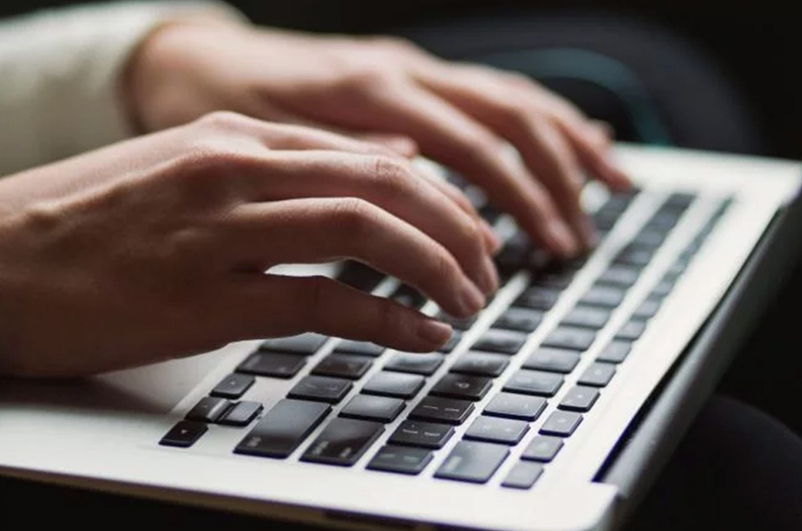 person using macbook