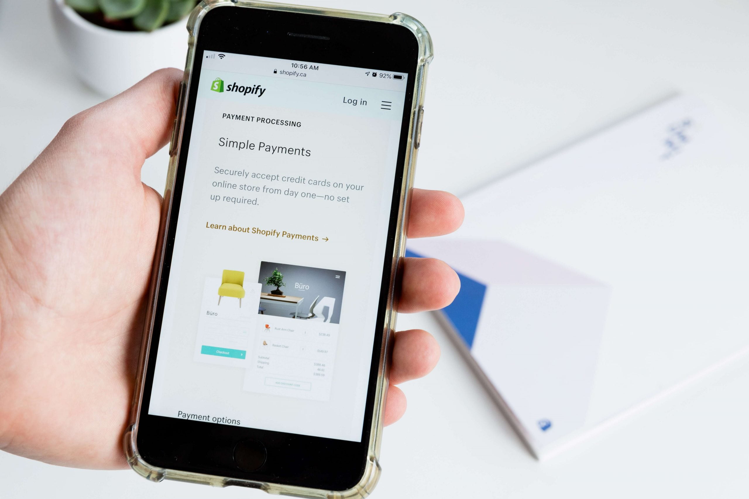 shopify payment processing on mobile