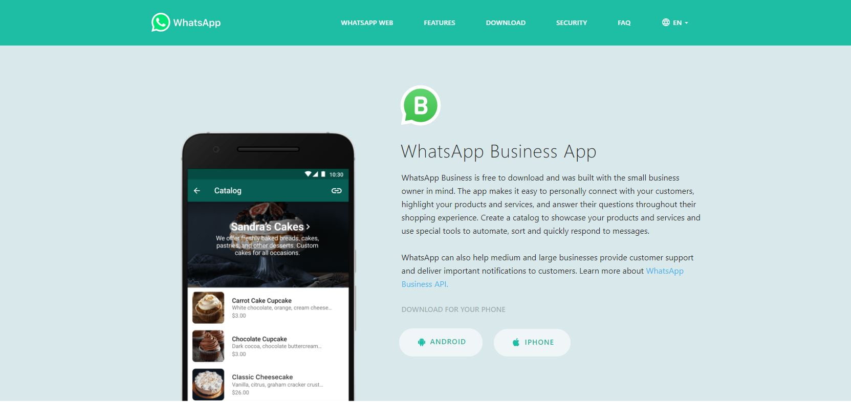 whatsapp for business