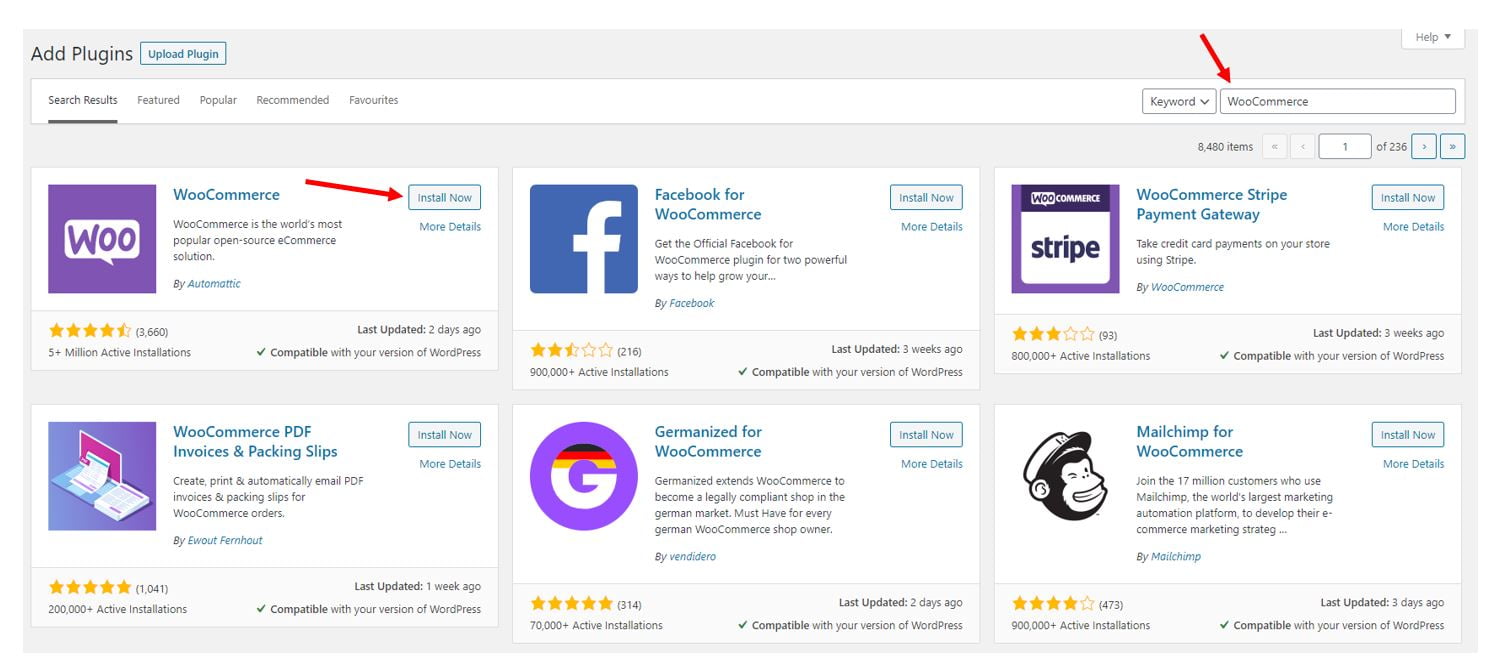 woocommerce plugin install